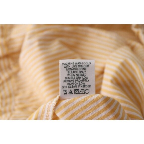 Xirena Womens Medium Yellow Butter Stripe Caysen Shorts High Waisted 100% Cotton - Picture 8 of 9